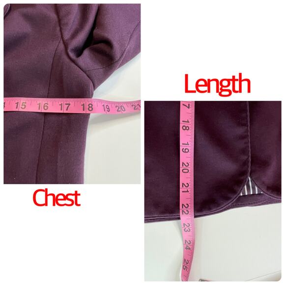 The Limited Purple Plum Ribbon Trim Classic Career Jacket Blazer S - Picture 12 of 12